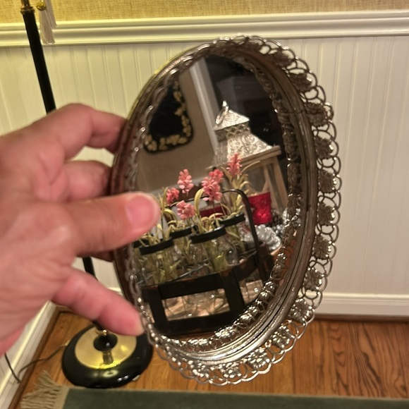 Vintage Gold Filigree Dresser Mirror - Picture 4 of 7